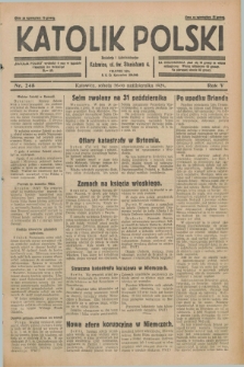 Katolik Polski. R.5, nr 248 (26 października 1929) + dod.