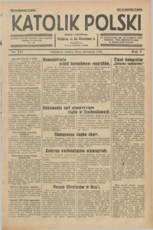 Katolik Polski. R.5, nr 271 (23 listopada 1929) + dod.
