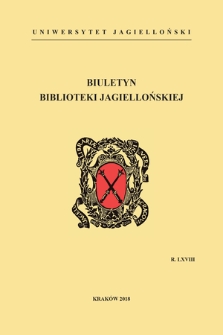 The Jagiellonian Library Bulletin. Vol. 68, 2018 [entirety]