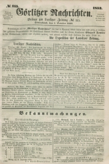 Görlitzer Nachrichten : beilage zur Lausitzer Zeitung. 1853, № 115 (1 October)