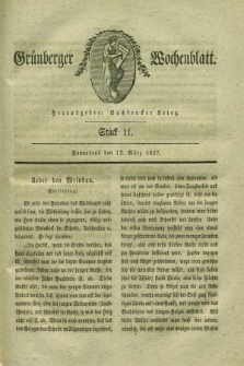 Gruenberger Wochenblatt. 1827, Stück 11 (17 März)