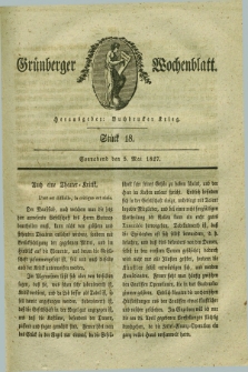 Gruenberger Wochenblatt. 1827, Stück 18 (5 Mai)