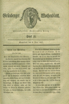 Gruenberger Wochenblatt. 1827, Stück 23 (9 Juni)