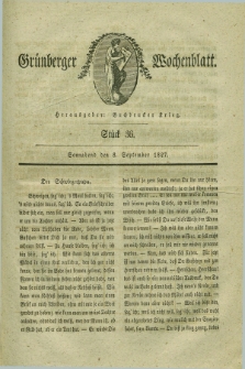 Gruenberger Wochenblatt. 1827, Stück 36 (8 September)
