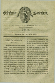 Gruenberger Wochenblatt. 1827, Stück 41 (13 Oktober)