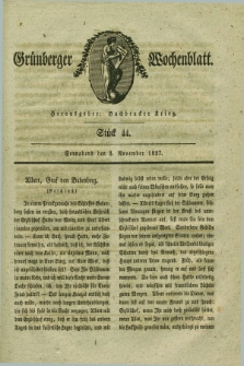 Gruenberger Wochenblatt. 1827, Stück 44 (3 November)