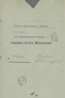„Rada Państwa 1875” : Materiały do działalności politycznej Stanisława Mieroszowskiego od maja 1875 do kwietnia 1876