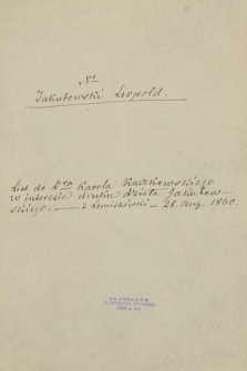 Zbiorek listów dotyczących głównie Spółki Wydawniczej Biblioteki Polskiej w Żytomierzu