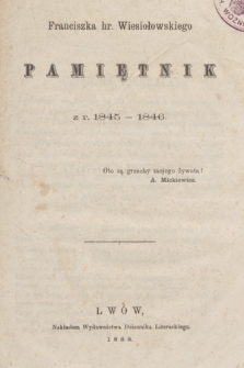 Pamiętnik z roku 1845 i 1846