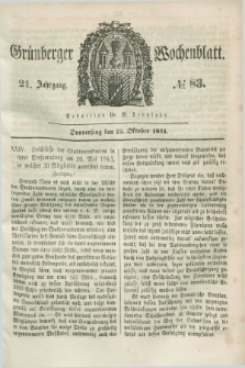 Gruenberger Wochenblatt. Jg.21, №. 83 (16 Oktober 1845)
