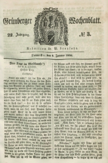 Gruenberger Wochenblatt. Jg.22, №. 3 (8 Januar 1846) + dod.