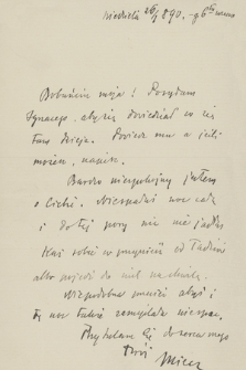 Listy Mieczysława Pawlikowskiego. T. 13, Listy do żony, Heleny z Dzieduszyckich Pawlikowskiej z roku 1890