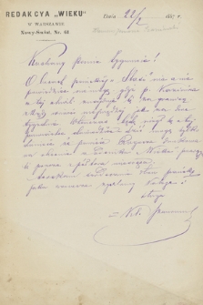 Korespondencja Zygmunta Sarneckiego z lat 1885-1916. T. 6, Szaniawski Kl. – Żychliński T. oraz list Z. Sarneckiego