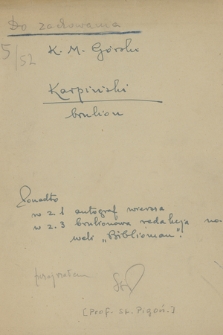 „Franciszek Karpiński” : Niekompletna redakcja brulionowa, odmienna od ogłoszonej drukiem. T. 1