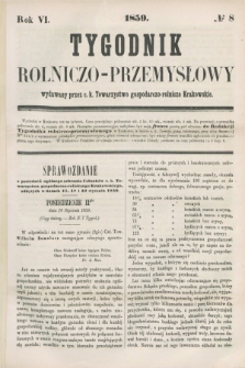 Tygodnik Rolniczo-Przemysłowy : wydawany przez c. k. Towarzystwo gospodarczo-rolnicze Krakowskie. R.6, № 8 (1859) + wkładka