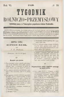 Tygodnik Rolniczo-Przemysłowy : wydawany przez c. k. Towarzystwo gospodarczo-rolnicze Krakowskie. R.6, № 24 (1859)