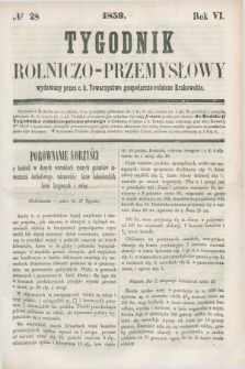 Tygodnik Rolniczo-Przemysłowy : wydawany przez c. k. Towarzystwo gospodarczo-rolnicze Krakowskie. R.6, № 28 (1859)
