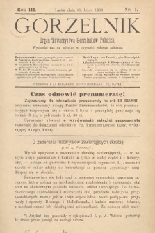 Gorzelnik : organ Towarzystwa Gorzelników Polskich we Lwowie. R. 3, 1889, nr 1