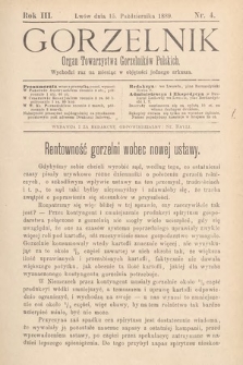 Gorzelnik : organ Towarzystwa Gorzelników Polskich we Lwowie. R. 3, 1889, nr 4