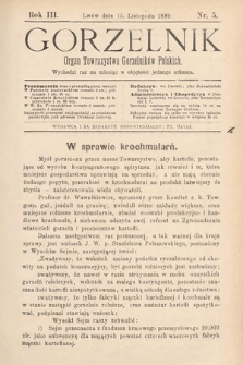 Gorzelnik : organ Towarzystwa Gorzelników Polskich we Lwowie. R. 3, 1889, nr 5