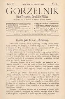 Gorzelnik : organ Towarzystwa Gorzelników Polskich we Lwowie. R. 3, 1889, nr 6
