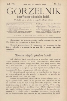 Gorzelnik : organ Towarzystwa Gorzelników Polskich we Lwowie. R. 3, 1890, nr 12