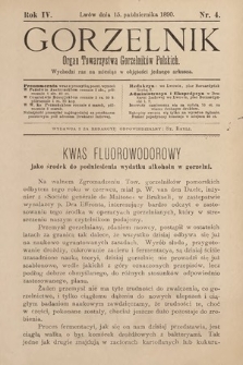 Gorzelnik : organ Towarzystwa Gorzelników Polskich we Lwowie. R. 4, 1890, nr 4