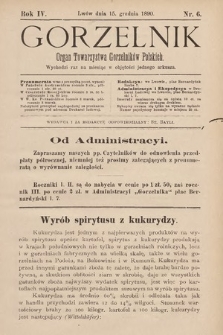 Gorzelnik : organ Towarzystwa Gorzelników Polskich we Lwowie. R. 4, 1890, nr 6
