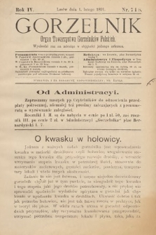 Gorzelnik : organ Towarzystwa Gorzelników Polskich we Lwowie. R. 4, 1891, nr 7