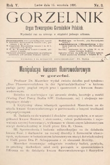 Gorzelnik : organ Towarzystwa Gorzelników Polskich we Lwowie. R. 5, 1891, nr 3