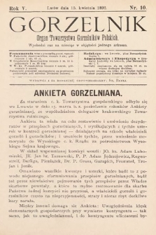 Gorzelnik : organ Towarzystwa Gorzelników Polskich we Lwowie. R. 5, 1892, nr 10