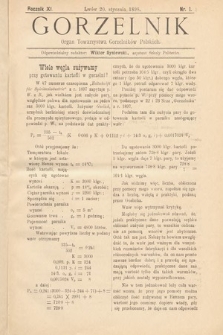 Gorzelnik : organ Towarzystwa Gorzelników Polskich we Lwowie. R. 11, 1898, nr 1