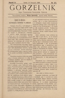 Gorzelnik : organ Towarzystwa Gorzelników Polskich we Lwowie. R. 11, 1898, nr 20