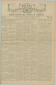 Gazeta Polska w Chicago : pismo ludowe dla Polonii w Ameryce. R.24, No. 28 (9 lipca 1896)