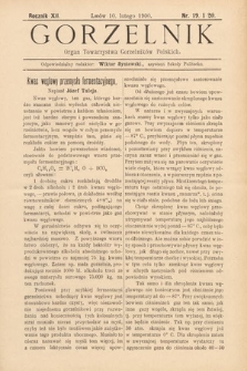 Gorzelnik : organ Towarzystwa Gorzelników Polskich we Lwowie. R. 12, 1900, nr 19