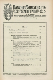 Danziger Wirtschaftszeitung. Jg.14, Nr. 23 (8 Juni 1934)