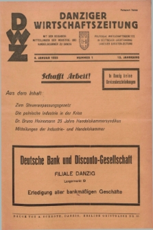 Danziger Wirtschaftszeitung. Jg.15, Nr. 1 (4 Januar 1935)