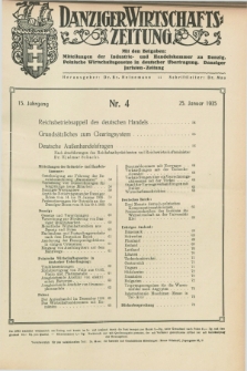 Danziger Wirtschaftszeitung. Jg.15, Nr. 4 (25 Januar 1935)