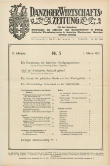 Danziger Wirtschaftszeitung. Jg.15, Nr. 5 (1 Februar 1935)