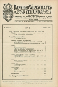 Danziger Wirtschaftszeitung. Jg.15, Nr. 6 (8 Februar 1935) + dod.