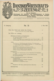 Danziger Wirtschaftszeitung. Jg.15, Nr. 18 (3 Mai 1935)