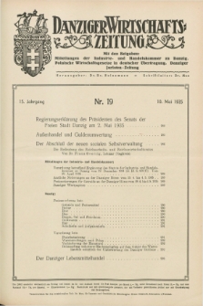 Danziger Wirtschaftszeitung. Jg.15, Nr. 19 (10 Mai 1935) + dod.