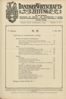Danziger Wirtschaftszeitung. Jg.15, Nr. 20 (17 Mai 1935)