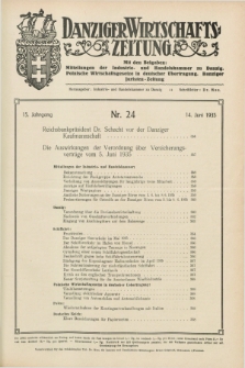 Danziger Wirtschaftszeitung. Jg.15, Nr. 24 (14 Juni 1935)