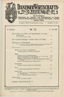 Danziger Wirtschaftszeitung. Jg.15, Nr. 25 (21 Juni 1935)