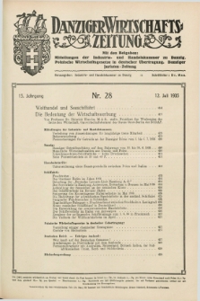 Danziger Wirtschaftszeitung. Jg.15, Nr. 28 (12 Juli 1935)