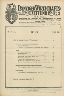 Danziger Wirtschaftszeitung. Jg.15, Nr. 29 (19 Juli 1935)
