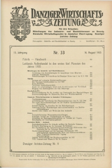 Danziger Wirtschaftszeitung. Jg.15, Nr. 33 (16 August 1935)