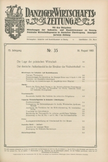 Danziger Wirtschaftszeitung. Jg.15, Nr. 35 (30 August 1935)