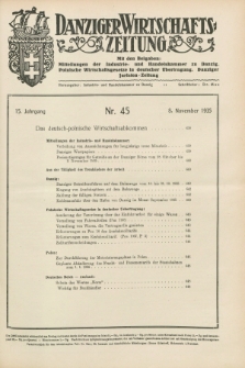 Danziger Wirtschaftszeitung. Jg.15, Nr. 45 (8 November 1935)